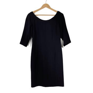 Abaete Women’s Size 6 Small Solid Black 3/4 Sleeve Zipper Back Sheath Dress New